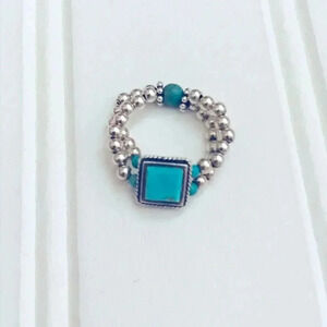 Silpada sterling silver beaded turquoise ring